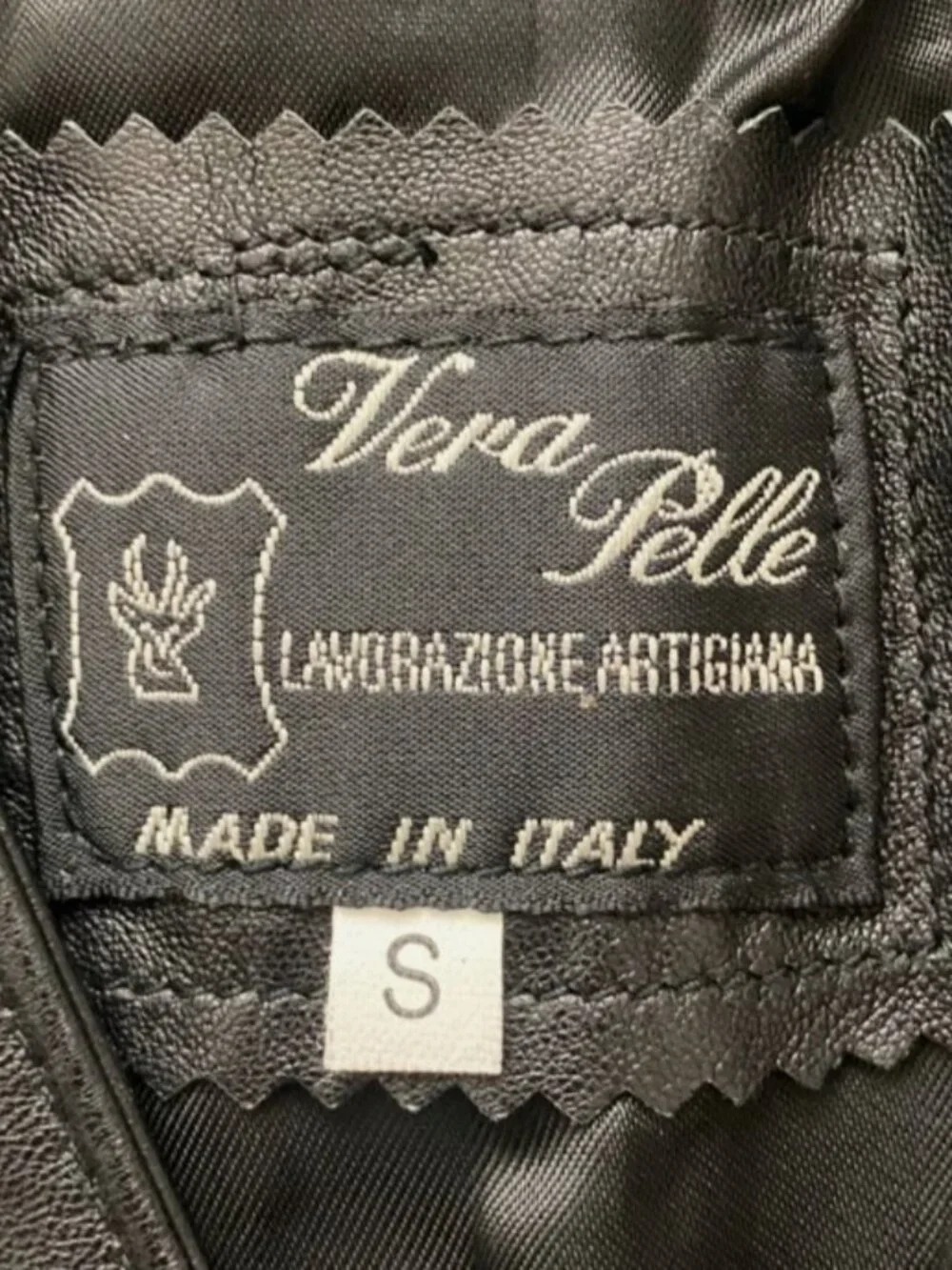 Vtg Lavorazione Artigiana Leather Vest Black S Made In Italy Vera Pelle 60s 70s - Picture 4 of 4